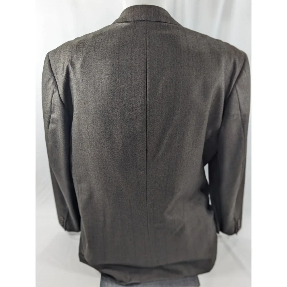 Vitg Hickey Freeman Blazer Sport Suit Jacket Dark Green Subtle Maroon Stripe 44R